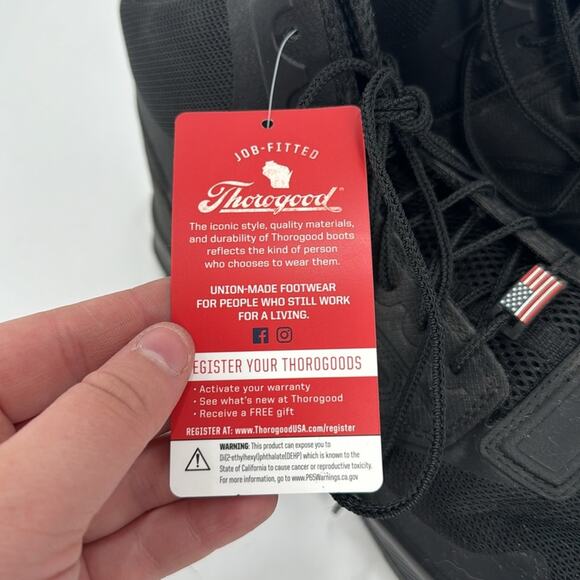 NWT Thorogood black lightweight tactical black tactical series lace up boots main image 4